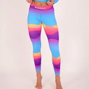 OOSC Womens Base Layer Mambo Sunset Leggings Athletic Pants Size S